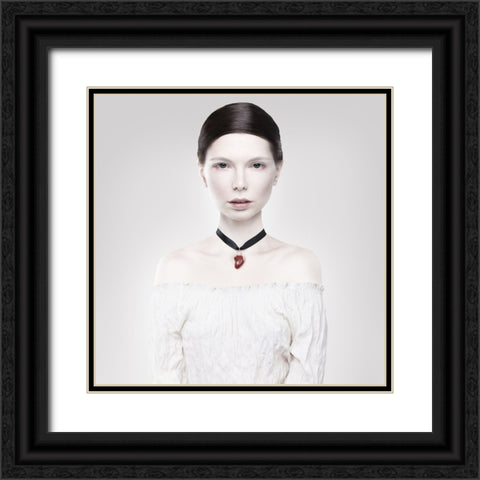 Heart Black Ornate Wood Framed Art Print with Double Matting by Katiev, Vladimir