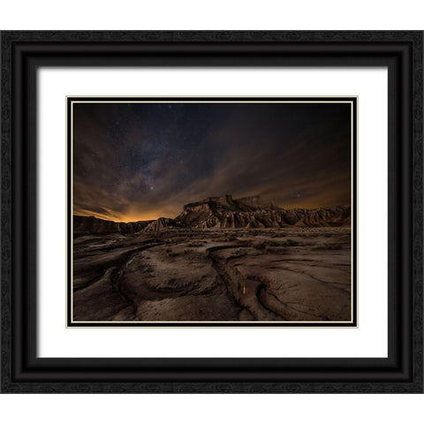 Night Wind Black Ornate Wood Framed Art Print with Double Matting by Cia, Inigo