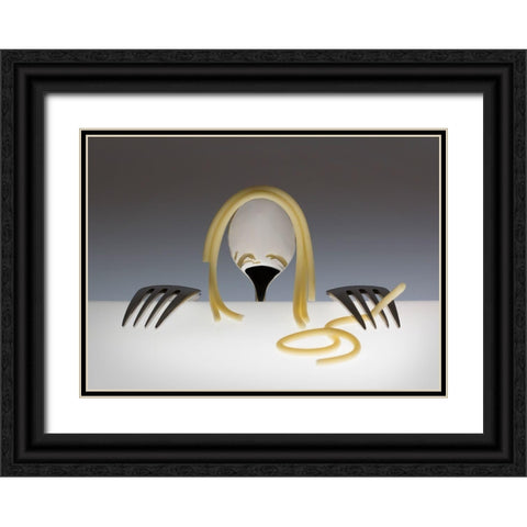 Look At Me-Its Spaghetti Hair! Part 2 Black Ornate Wood Framed Art Print with Double Matting by De Kogel, Wieteke