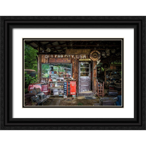 Old Car City Black Ornate Wood Framed Art Print with Double Matting by Mearman, Tony