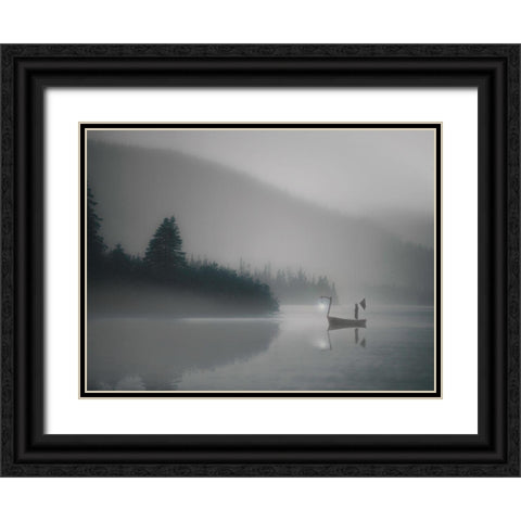 The Pilgrim Mists Black Ornate Wood Framed Art Print with Double Matting by David Senechal Photographie