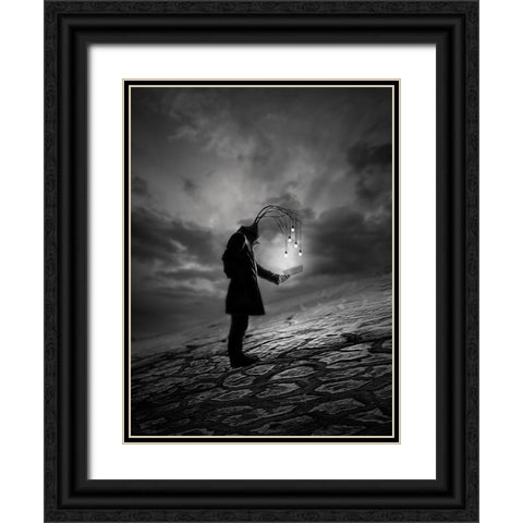 The Reader Black Ornate Wood Framed Art Print with Double Matting by David Senechal Photographie
