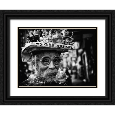 Untitled Black Ornate Wood Framed Art Print with Double Matting by Suzuki, Tatsuo
