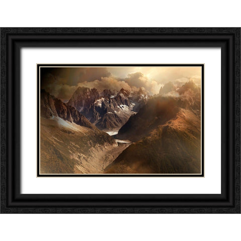 Mont Blanc Massiv Black Ornate Wood Framed Art Print with Double Matting by Schumacher, Nicolas