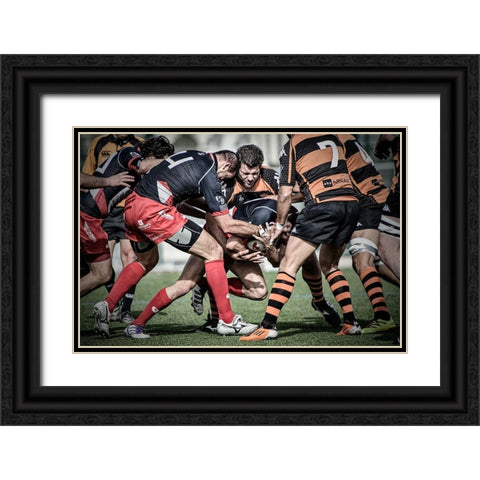 The Coup Black Ornate Wood Framed Art Print with Double Matting by March, Cesar
