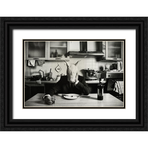 Just One Day Alone (Family Portrait) Black Ornate Wood Framed Art Print with Double Matting by Miserini, Stefano