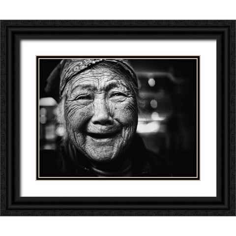 Untitled Black Ornate Wood Framed Art Print with Double Matting by Suzuki, Tatsuo