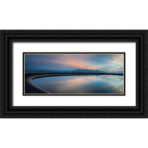 In A Round Mirror Black Ornate Wood Framed Art Print with Double Matting by Svoboda MQEP, Peter