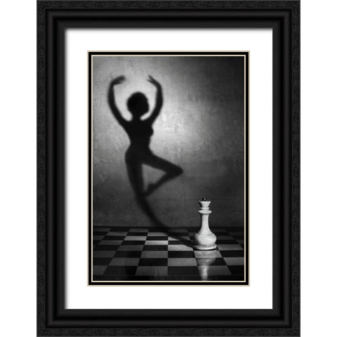Her Dream Black Ornate Wood Framed Art Print with Double Matting by Ivanova, Victoria