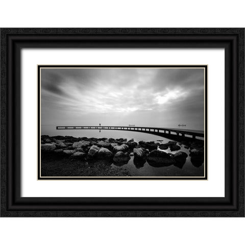 Wait... Black Ornate Wood Framed Art Print with Double Matting by Kasim, Murat