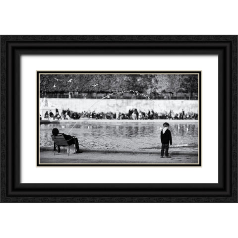 No Comment Black Ornate Wood Framed Art Print with Double Matting by Vigoureux, Guillaume