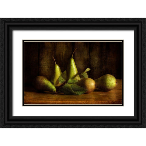 Pears Black Ornate Wood Framed Art Print with Double Matting by Disher, Mandy