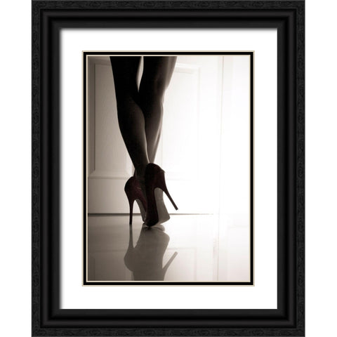 Red Violin Black Ornate Wood Framed Art Print with Double Matting by Schottstaedt, Erik