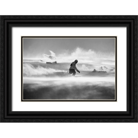 For Strong Only... Black Ornate Wood Framed Art Print with Double Matting by Svoboda MQEP, Peter