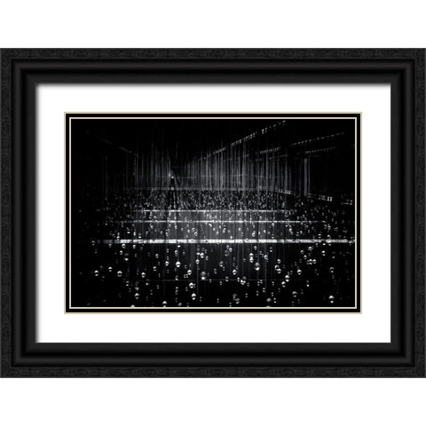 Frozen Rain Black Ornate Wood Framed Art Print with Double Matting by Sing Goh, Soo