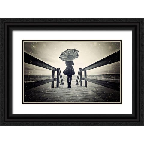 Awaiting Black Ornate Wood Framed Art Print with Double Matting by Rozenzvig, Carmit