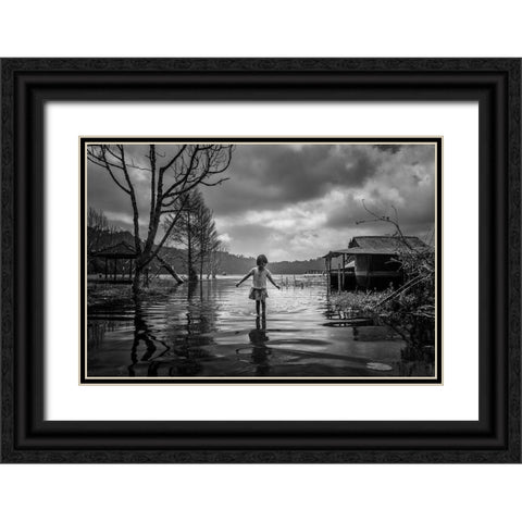 Alone Black Ornate Wood Framed Art Print with Double Matting by Song, Gunarto