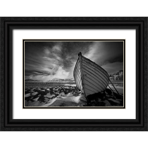 On Dry Land Black Ornate Wood Framed Art Print with Double Matting by Ingibergsson, Bragi