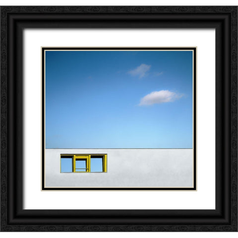 Yellow Window Black Ornate Wood Framed Art Print with Double Matting by Claes, Gilbert