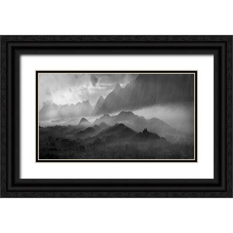 Valhalla Black Ornate Wood Framed Art Print with Double Matting by Stefan, Jacek