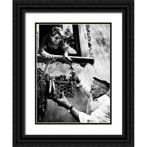 Lifetime Friends Black Ornate Wood Framed Art Print with Double Matting by Maiorana, Giuseppe