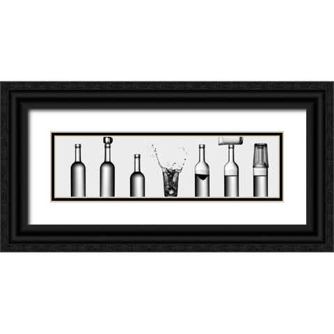 Bottles Game Black Ornate Wood Framed Art Print with Double Matting by Kasmasov, Valeriy