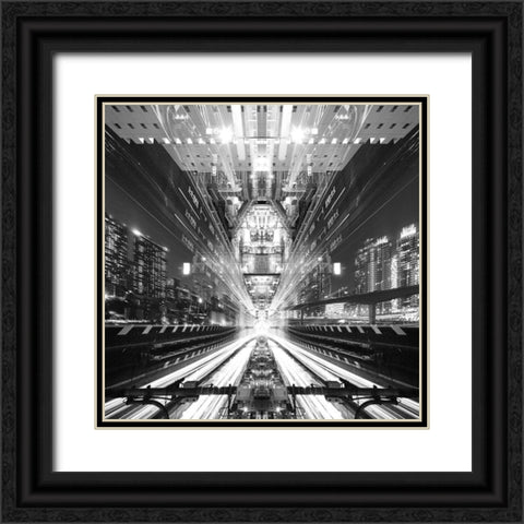 Electro Warp Black Ornate Wood Framed Art Print with Double Matting by Tajima, Koji