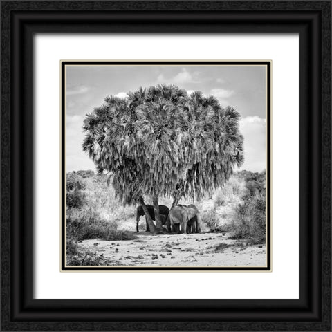 Noon Meeting Black Ornate Wood Framed Art Print with Double Matting by Rebro, Marcel