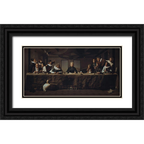 L?Ultima Cena Black Ornate Wood Framed Art Print with Double Matting by Voloshin, Igor