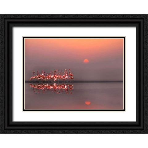 Purple Sunset Black Ornate Wood Framed Art Print with Double Matting by Cseresnjes, Anna