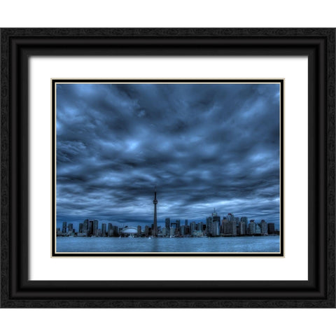 Toronto Blue Black Ornate Wood Framed Art Print with Double Matting by Witjes, Max
