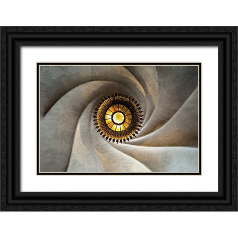 Torsional Black Ornate Wood Framed Art Print with Double Matting by Koga, Hiroaki
