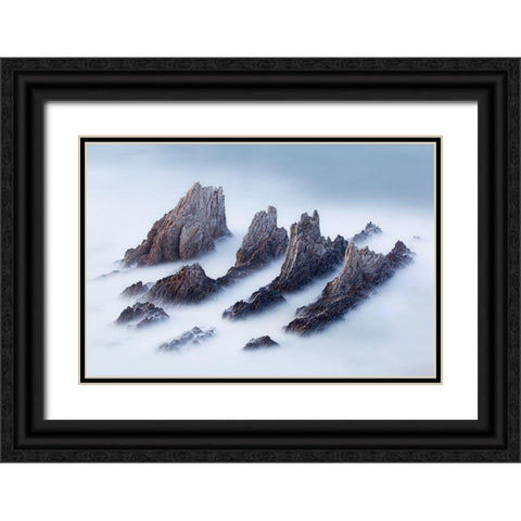 Crests And Valleys Black Ornate Wood Framed Art Print with Double Matting by Antonio Perez, Jose