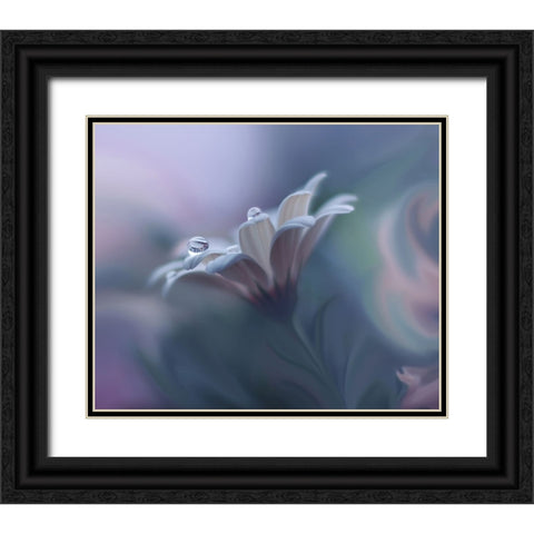 Behind Closed Eyes... Black Ornate Wood Framed Art Print with Double Matting by Nan, Juliana