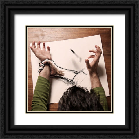 Dacsir DExistence 1-5 Black Ornate Wood Framed Art Print with Double Matting by Del Grosso, Sebastien