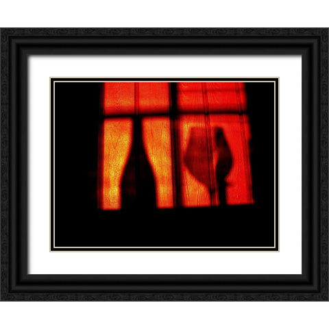 A Glass Of Red Wine Black Ornate Wood Framed Art Print with Double Matting by Ludvigson, Anders