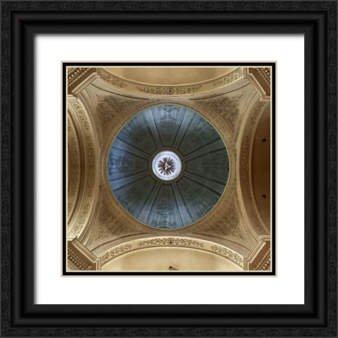 Radiating Star Black Ornate Wood Framed Art Print with Double Matting by Van Den, Jef