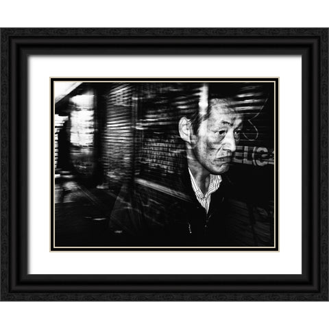 Untitled Black Ornate Wood Framed Art Print with Double Matting by Suzuki, Tatsuo