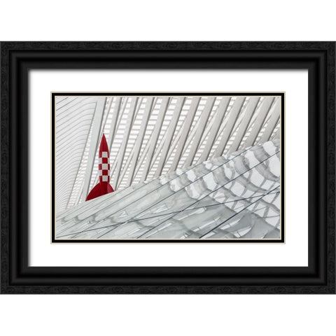 Herge Rocket Black Ornate Wood Framed Art Print with Double Matting by Van Den, Jef