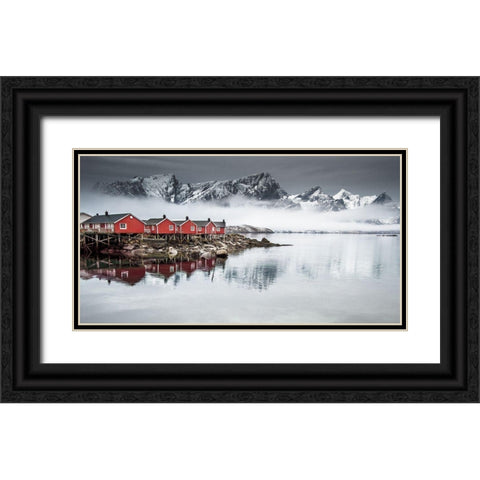Lofoten Black Ornate Wood Framed Art Print with Double Matting by Yaakobi, Lior