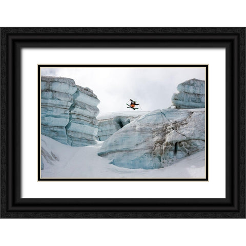 Candide Thovex Out Of Nowhere Into Nowhere Black Ornate Wood Framed Art Print with Double Matting by Shu, Tristan