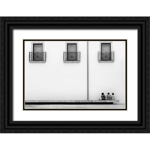 The Bond Line Black Ornate Wood Framed Art Print with Double Matting by Correia Da, Fernando