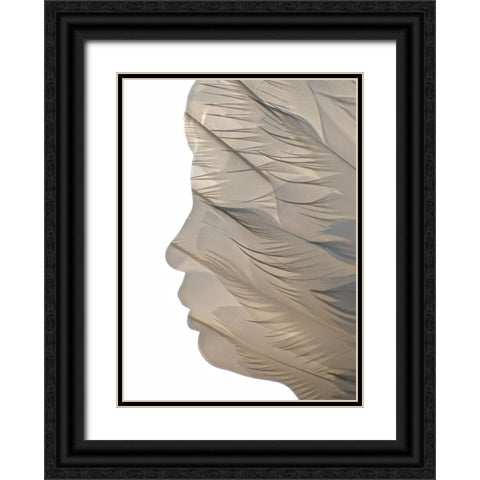 Feathered Black Ornate Wood Framed Art Print with Double Matting by Melnotte, Mike
