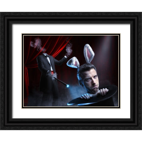Very Bad Trick Black Ornate Wood Framed Art Print with Double Matting by Kiciak, Christophe
