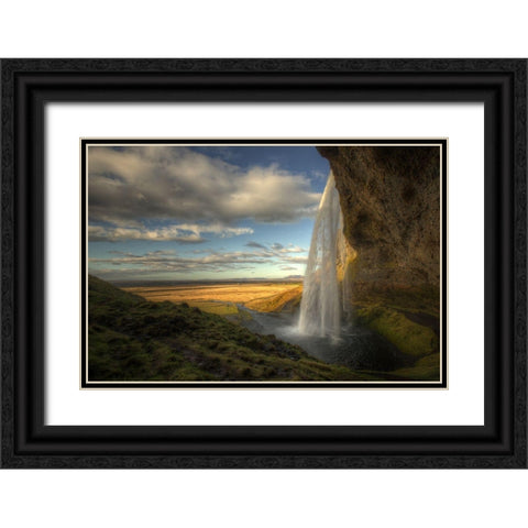 Seljalandsfoss Black Ornate Wood Framed Art Print with Double Matting by Witjes, Max