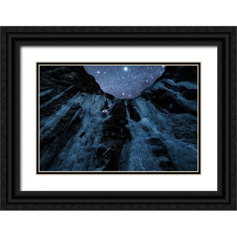 Star Climber Black Ornate Wood Framed Art Print with Double Matting by Takanobu, Kano