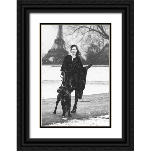 Paris Black Ornate Wood Framed Art Print with Double Matting by Krystynek Mqep, Martin