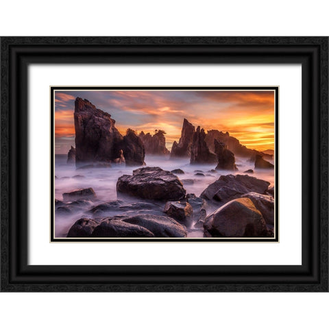 Heaven Of Rocks Black Ornate Wood Framed Art Print with Double Matting by Song, Gunarto