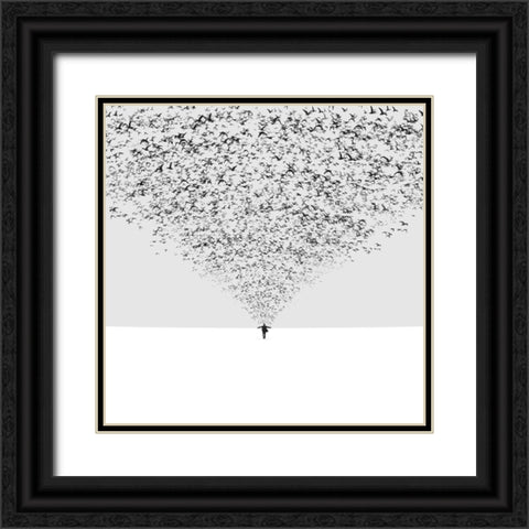 The Dark Half Black Ornate Wood Framed Art Print with Double Matting by Zare, Hossein