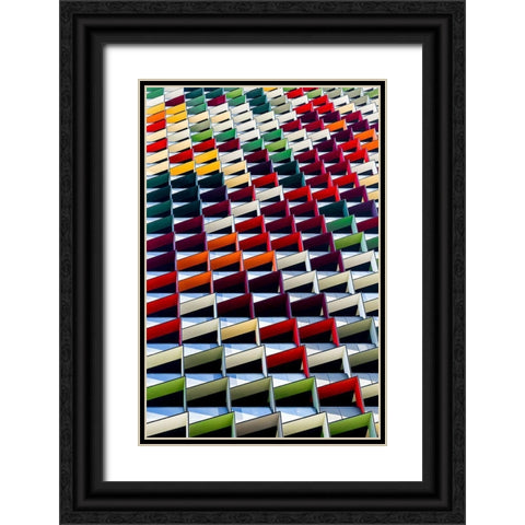 Origami Black Ornate Wood Framed Art Print with Double Matting by Lim, Jared